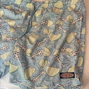 Vineyard Vines blue & light green swim trunks. Mens large
